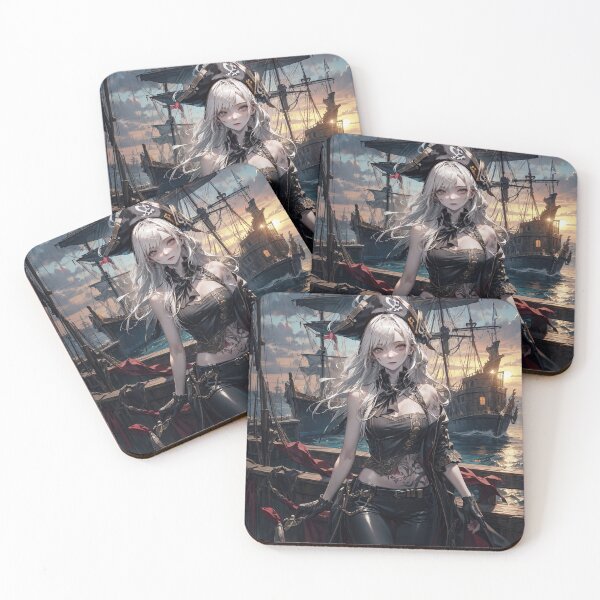Item preview, Anime pirate girl on pirate ship portrait art designed and sold by TheArtistOf2022.
