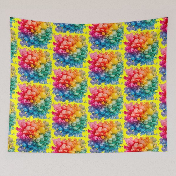 Item preview, Vibrant Rainbow Bubble Explosion | Yellow designed and sold by PinkGoddessLove.