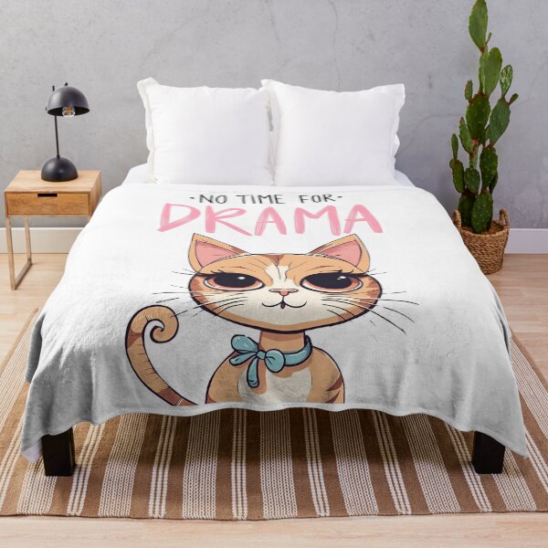 Item preview, NO TIME FOR DRAMA. CUTE GIRLY CAT designed and sold by ZMaria.