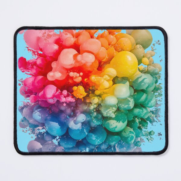 Item preview, Vibrant Rainbow Bubble Explosion | Light Blue designed and sold by PinkGoddessLove.