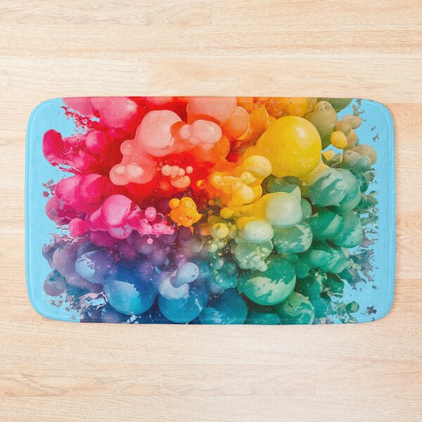Item preview, Vibrant Rainbow Bubble Explosion | Light Blue designed and sold by PinkGoddessLove.