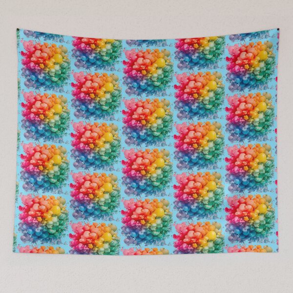 Item preview, Vibrant Rainbow Bubble Explosion | Light Blue designed and sold by PinkGoddessLove.
