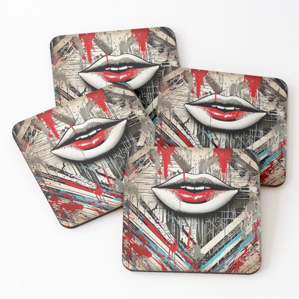Item preview, Astract background with lucky lips designed and sold by Made-by-Gus.