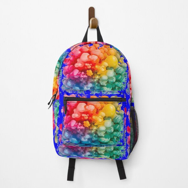 Item preview, Vibrant Rainbow Bubble Explosion | Dark Blue designed and sold by PinkGoddessLove.