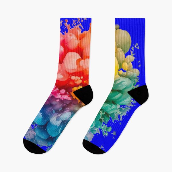 Item preview, Vibrant Rainbow Bubble Explosion | Dark Blue designed and sold by PinkGoddessLove.