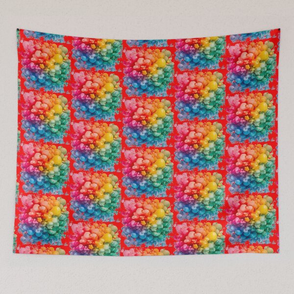 Item preview, Vibrant Rainbow Bubble Explosion | Red designed and sold by PinkGoddessLove.