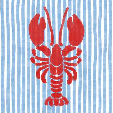 Artwork thumbnail, Coastal Granddaughter Lobster Print by CreatedbyKatlyn