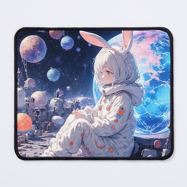 Item preview, Dreamlike anime girl in space astronaut portrait art designed and sold by TheArtistOf2022.