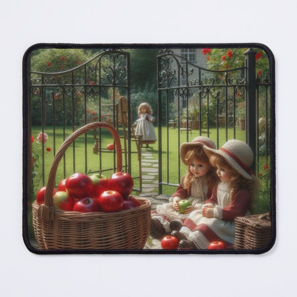 Item preview, Victorian Children in the courtyard with red apples designed and sold by Wanda Case.