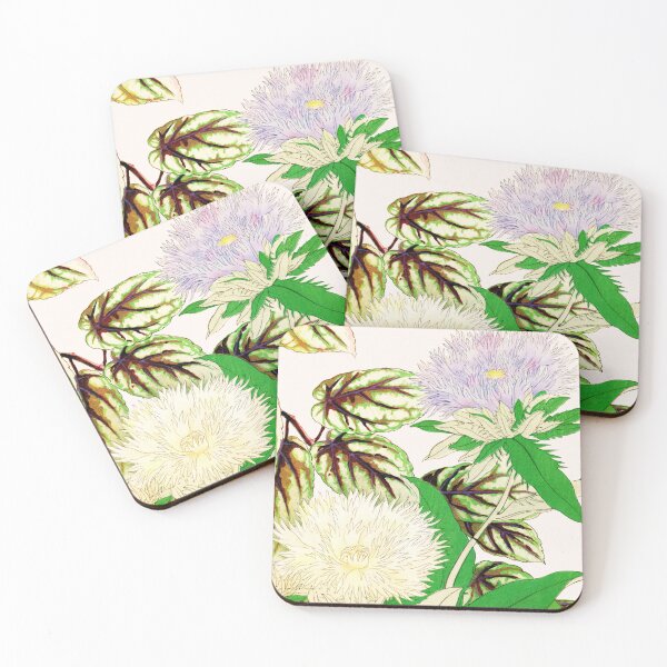 Item preview, Purple and White Flowers designed and sold by VintageArtByIda.