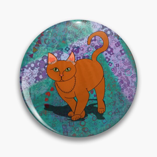 Item preview, Orange Cat Tip Toeing On an Abstract Background  designed and sold by mizdarknezz3.