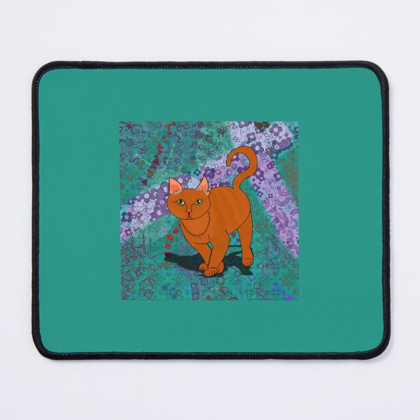 Item preview, Orange Cat Tip Toeing On an Abstract Background designed and sold by mizdarknezz3.