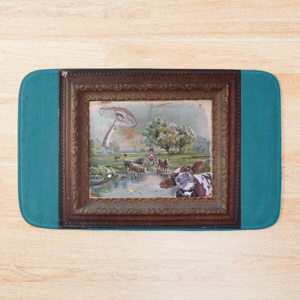 Item preview, Photo bomb cow and friends on recycled thrift framed print designed and sold by ChrisJArcher.