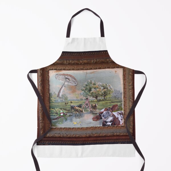 Item preview, Photo bomb cow and friends on recycled thrift framed print designed and sold by ChrisJArcher.