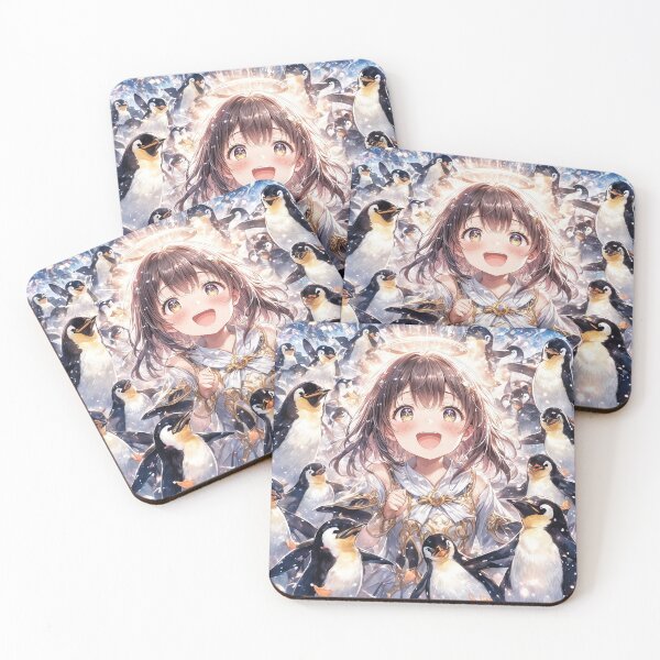Item preview, Anime girl with penguins portrait art designed and sold by TheArtistOf2022.