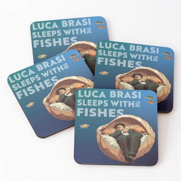 Item preview, Luca Brasi, literally sleeping with the fishes. Solid background/transparent letters version. designed and sold by Galp.
