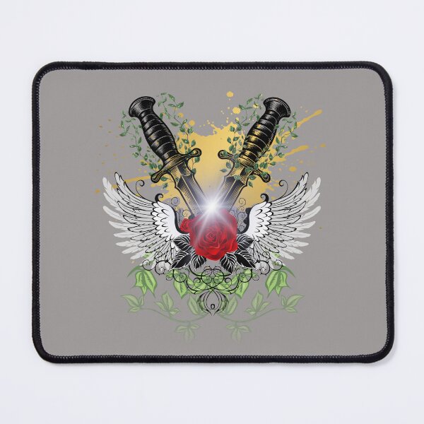 Item preview, DAGGERS WITH ROSES AND ANGEL WINGS designed and sold by AvrilDesigns06.
