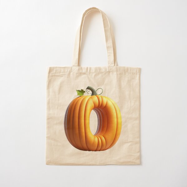 PUMPKIN LETTER O Cotton Tote Bag