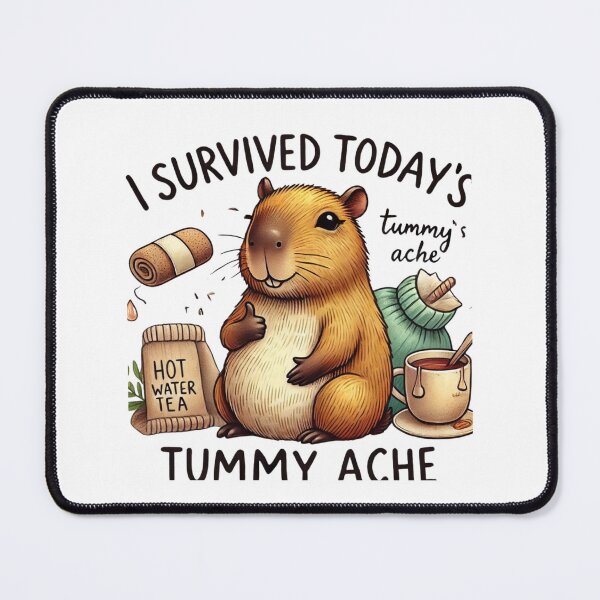 Item preview, I Survived Today's Tummy Ache Capybara T-Shirt designed and sold by BECCdesigns.