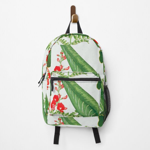 Item preview, Red Flowers and Green leaves designed and sold by VintageArtByIda.