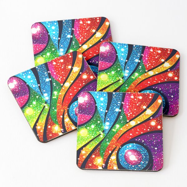 Item preview, Glittering Rainbow Vortex Abstract Art designed and sold by Health And Fitness Posts e-Store.