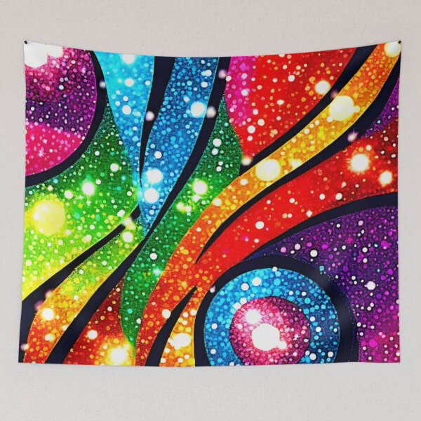Item preview, Glittering Rainbow Vortex Abstract Art designed and sold by Health And Fitness Posts e-Store.