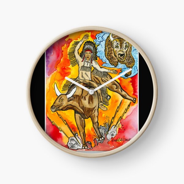 Bull rider Clock