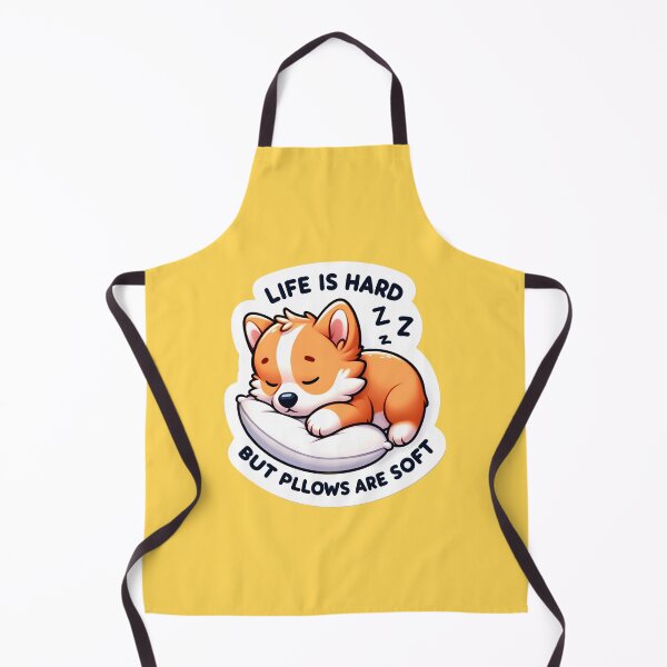 Item preview, Life Is Hard But Pillows Are Soft Sleeping Corgi designed and sold by designbykev.