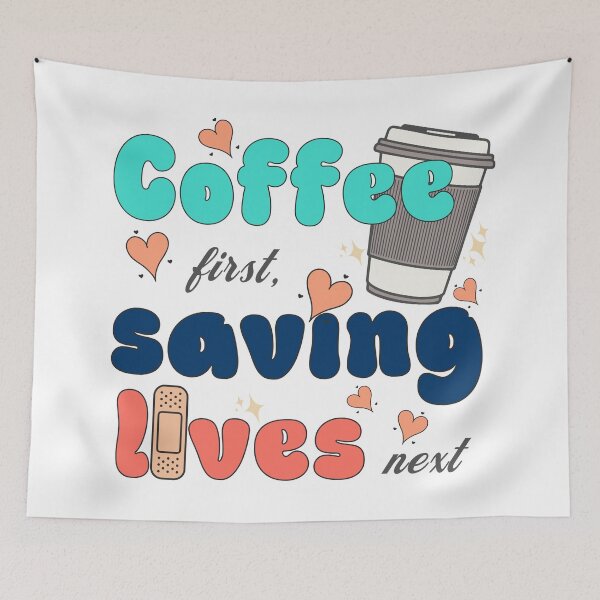 Item preview, Coffee first, saving lives next designed and sold by VariousGoodies.