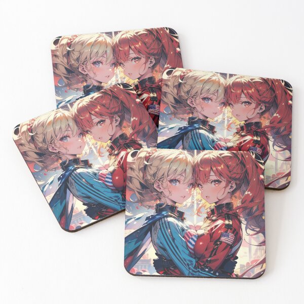 Item preview, Two Cute anime girls double portrait art designed and sold by TheArtistOf2022.
