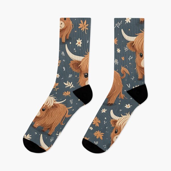 Item preview, Baby Highland cow and flowers pattern designed and sold by Nolan6.