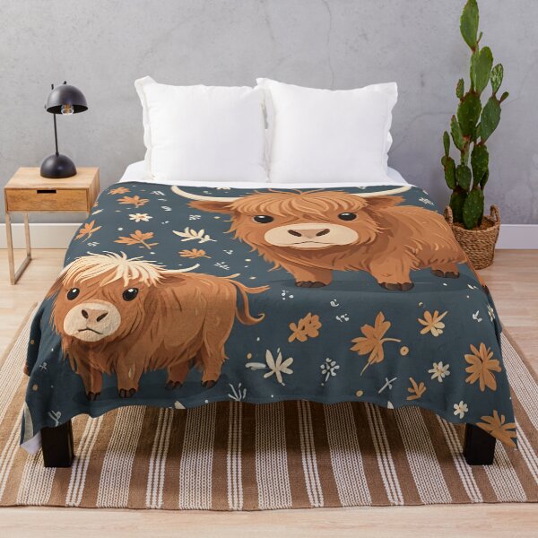 Item preview, Baby Highland cow and flowers pattern designed and sold by Nolan6.