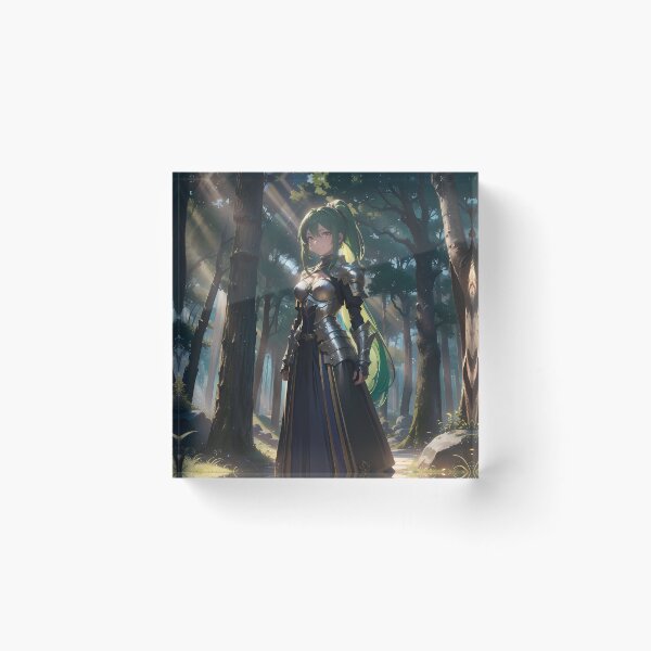 Item preview, New Anime knight warrior girl in forest art designed and sold by TheArtistOf2022.