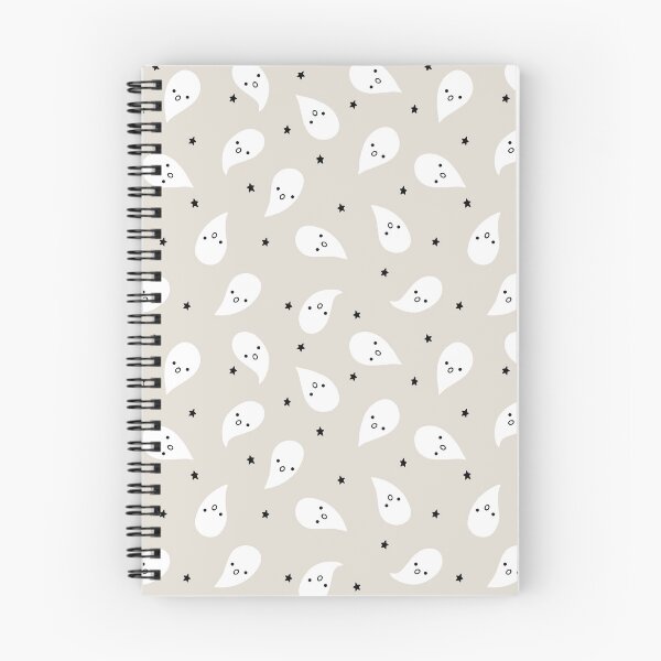 Item preview, Cute Halloween Ghosts Black White on Neutral designed and sold by RebeccaHDesign.
