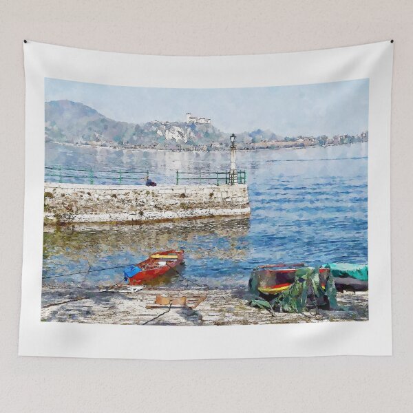 Item preview, Arona: boats on the shoreline designed and sold by Giuseppe Cocco.