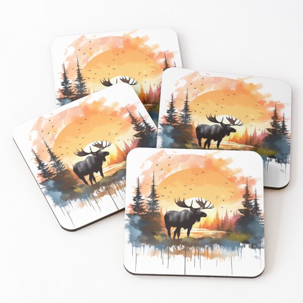 Item preview, Moose Crossing River at Sunset designed and sold by TamarackFlair.