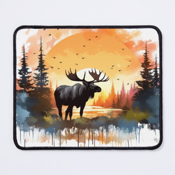 Item preview, Moose Crossing River at Sunset designed and sold by TamarackFlair.