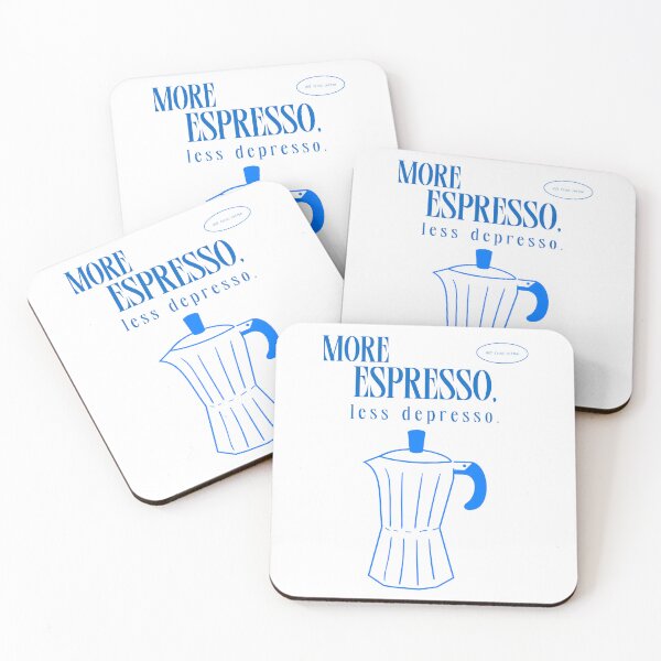 Item preview, More espresso Less depresso (Blue) T-shirt  designed and sold by Akira-closet.