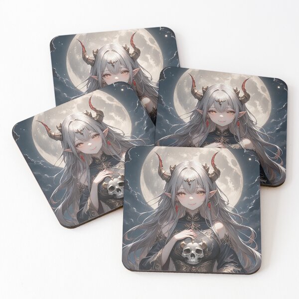 Item preview, Dark gothic school anime girl in cemetery with skulls art designed and sold by TheArtistOf2022.