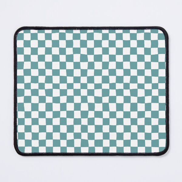 Item preview, Cute Modern Wavy Checkered Teal and White designed and sold by RebeccaHDesign.