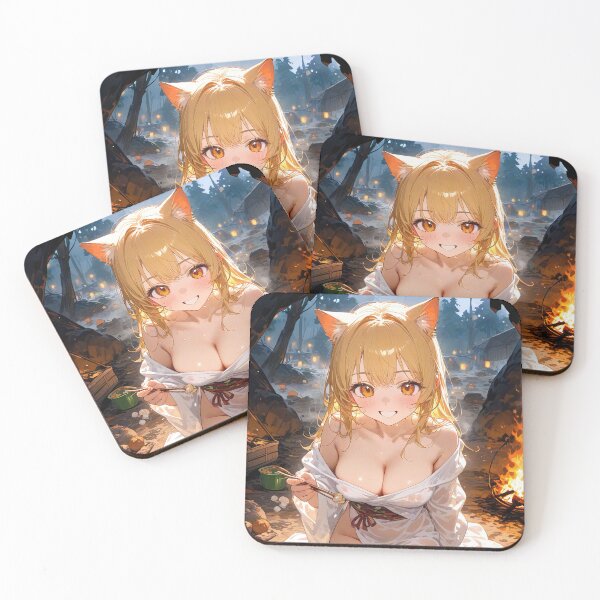 Item preview, Anime girl eating in camp portrait art designed and sold by TheArtistOf2022.