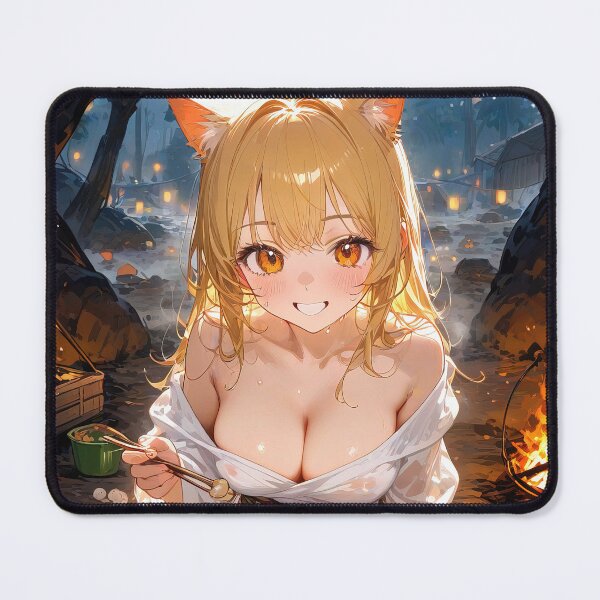 Item preview, Anime girl eating in camp portrait art designed and sold by TheArtistOf2022.