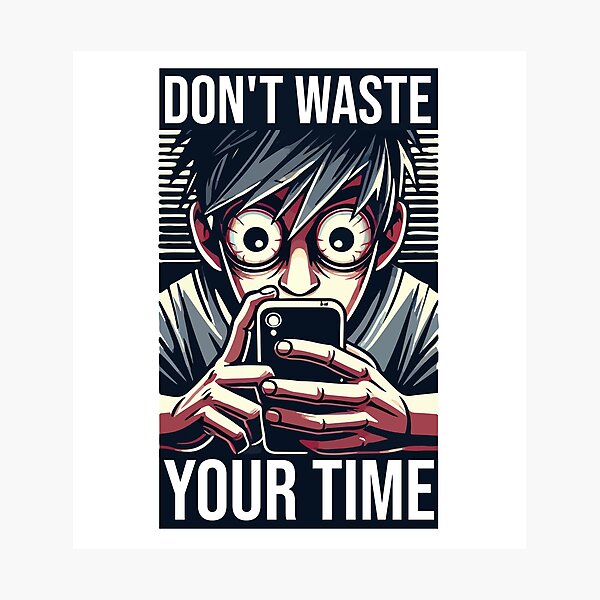 Item preview, Obsessive Phone Usage - Don't Waste Your Time Vector Art designed and sold by triskalitech.