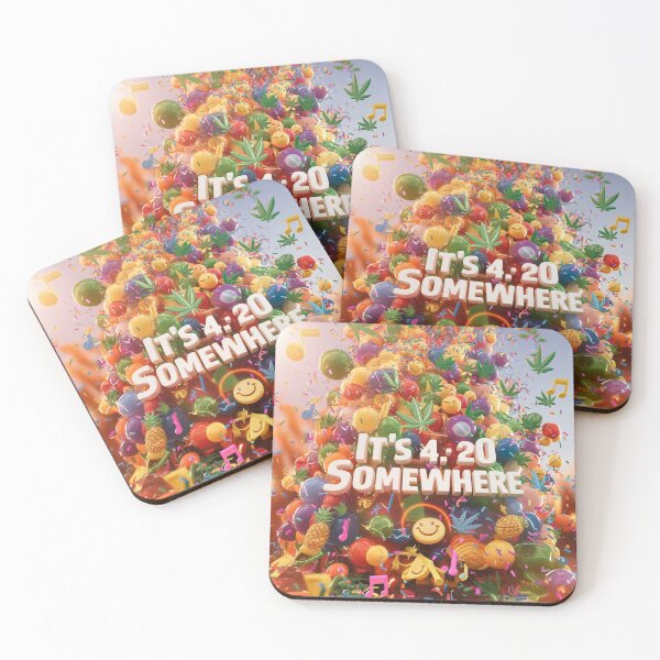 Item preview, It's 4:20 Somewhere Happy Collage - Marijuana Pot Leaves designed and sold by JLEmporium.