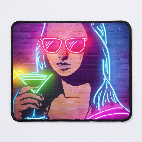 Item preview, Mona Lisa Martini Neon designed and sold by ArtFactoryAI.