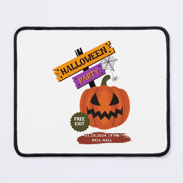 Item preview, Spooky Halloween Party Poster Design with Jack-o'-Lantern and Event Details designed and sold by WhiteDoveArt.