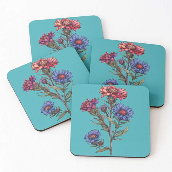 Item preview, Purple Blue and Red Asters Flowers designed and sold by Artcurrents.