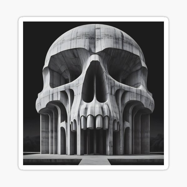 Skull Design: Majestic Architecture with Intricate Details Sticker