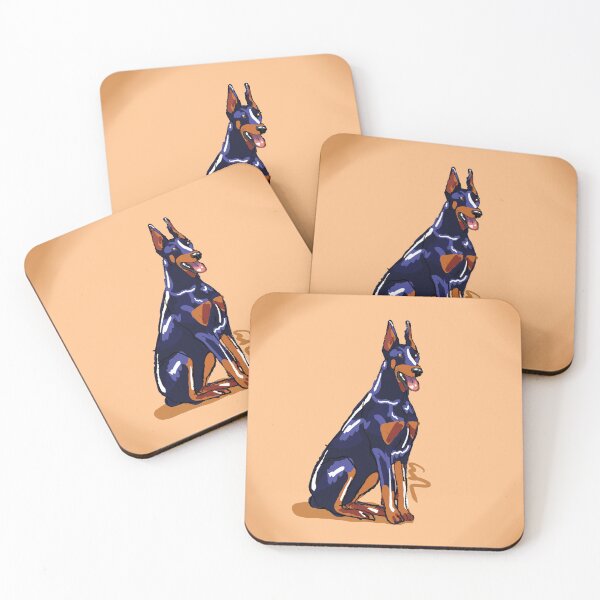 Artikelvorschau, Ein lächelnder Dobermann entworfen und verkauft von TheRetroE.