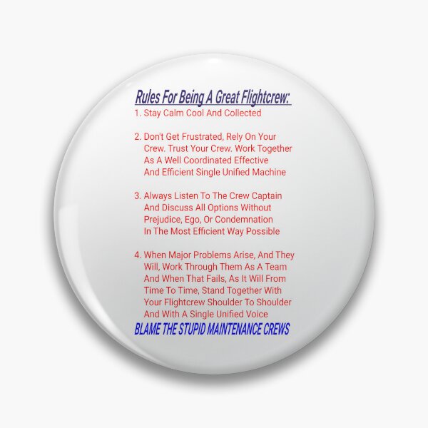 Item preview, Hall-O-Gram Creations Aero Rules For Being A Great Flightcrew V5 designed and sold by Hall-O-Gram.